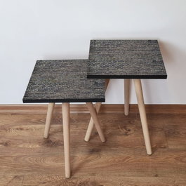 Hanah Home Mesas Nido de 2 Piezas Antracita